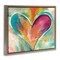 Stupell Industries Abstract Textural Heart Painting Framed Floater Canvas Wall Art